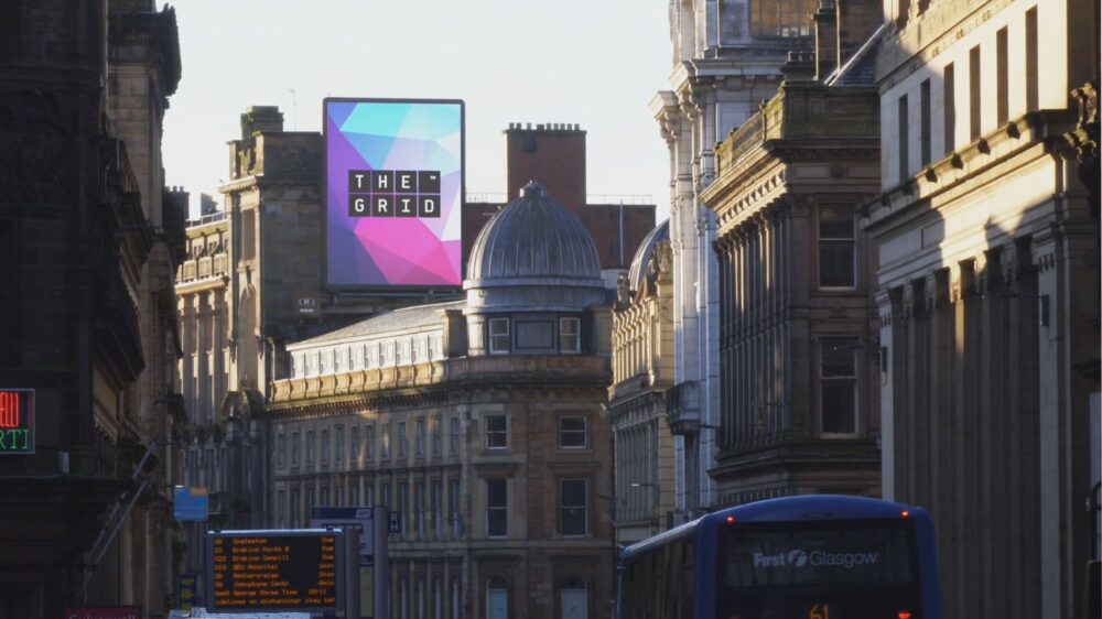 Glasgow city screen video advertising hoarding