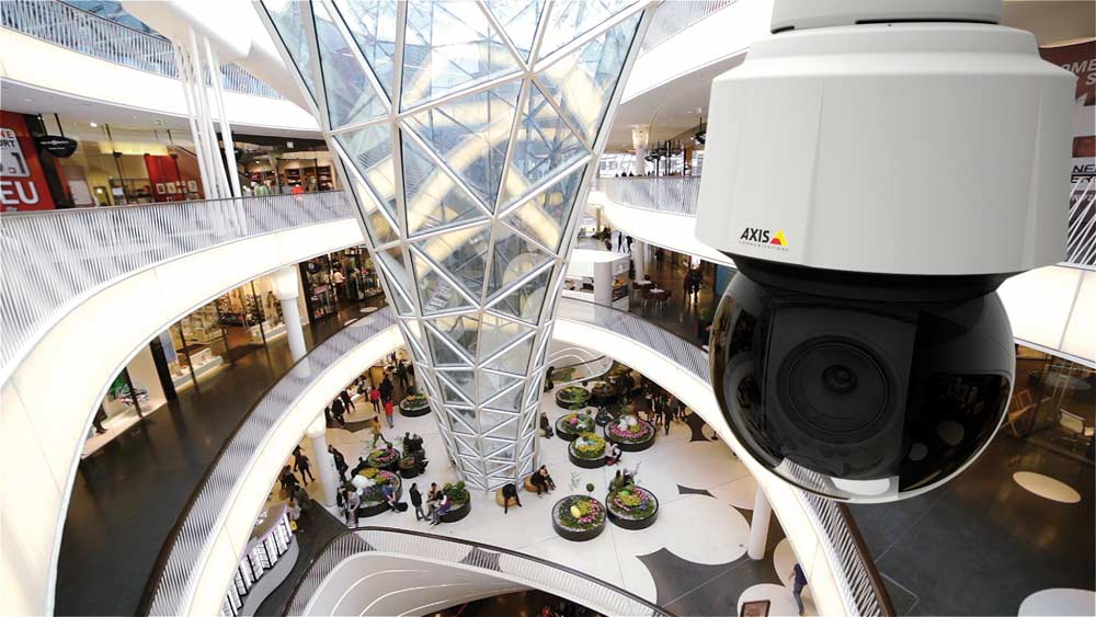 Axis camera systems Q61 in mall